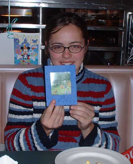 dani with her birthday card