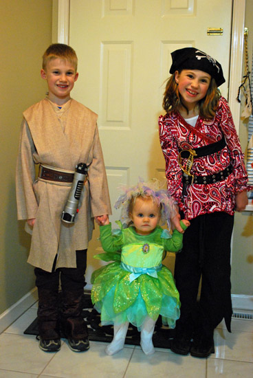 a jedi, a tinkerbell and a pirate