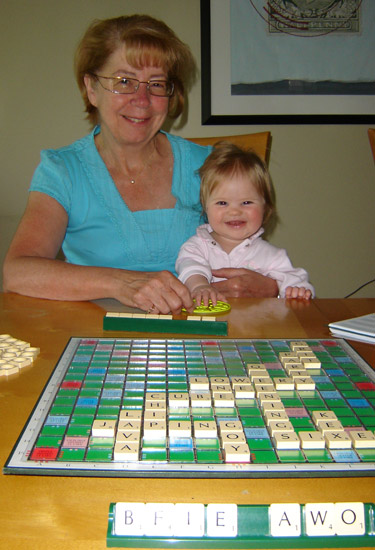 grammy and zoe play scrabble