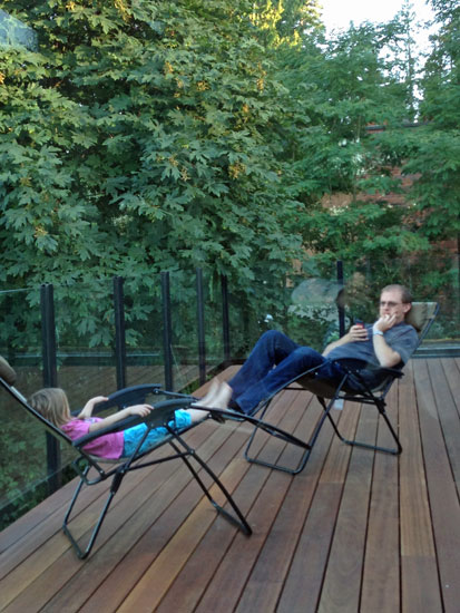 relaxing with dad